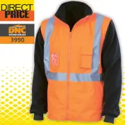 DNC HiVis 4 in 1 Zip off Sleeve Reversible Vest tape on Tail,3990