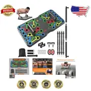 Portable 30-Combination Push-Up Board with Handles & Resistance Bands - 300 lbs