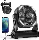 Camping Fan with LED Lantern, 20000mAh Rechargeable Battery Operated Outdoor Ten