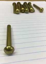 1/4 X 2 Rivet Solid Brass Round Head Long Blacksmith 1/4" 2" Made USA (10 pcs)