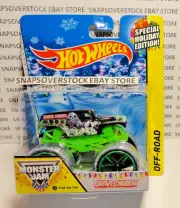 2014 HOT WHEELS GRAVE DIGGER W/ TRACK ACE TIRES, WALMART HOLIDAY EDITION, NICE