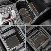 Auovo Anti Dust Mats for Subaru Forester Accessories 2019 2020 2021 2022 2023 2024 Interior Custom Cup Holder Insert Liner Coaster Center Console Door Pads(17pcs) (Orange)