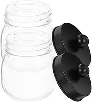 ARTSEWPLY 2pcs Makeup Storage Jar Dispenser Electric Sink Pantry Organizer Sponge over Beverage Storage Jars Pump Jars with Lid Toilet Automatic Strainer Foaming Cup Drainer
