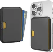 [Smartish] MagSafe Wallet - Side Hustle - Vegan Leather Slim Detachable Magnetic Card Holder Qi2 Certified iPhone MagSafe Wallet for Apple iPhone 16/15/14/13/12 Models - Black Tie Affair