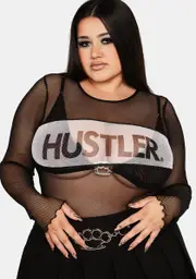 [Dolls Kill X Hustler] Plus Claim To Fame Fishnet Top