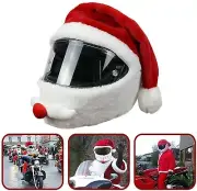 Christmas Santa Claus Costume Velvet Motorcycle Helmet Case Cover Hat Cap