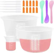 Silicone Measuring Cups Tool Kit, Non-Stick Large Bowls for Large, 2PCS 600ml