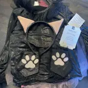 Pottery Barn Kids Black Cat TuTu Halloween Costume 4-6 Light UP Tulle New!