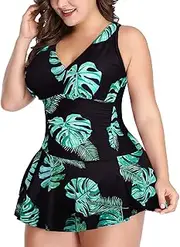 [Generic] Plus Size Swim Tops for Women Plus Size Two Piece Swimsuits for Women with Shorts Bathing Suits Athletic Swimwear Swimsuit Top 1x