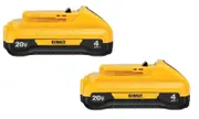2 X BRAND NEW GENUINE DEWALT DCB240 COMPACT XR 18V/ 20V 4.0AH LI-ION BATTERY