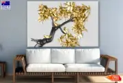 Gold Leaves Tree Abstract 3D Wall Canvas Home Decor Australian Made Quality