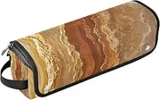 2 in 1 Hair Tools Organizer and Heat Resistant Mat with Zipper Waterproof Flat Curling Irong Travel Organizer for Hot Tools Curling Iron Flat Irons Hair Volumizer Styler,Gold Marble Texture