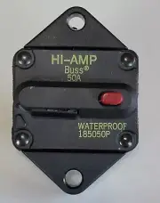 Bussmann 185050P 50A 42V DC Hi-Amp Circuit Breaker Panel Mount IP67 RV Auto Boat