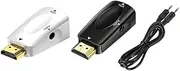 Compatible to VGA Adapter HD 1080p Audio Converter Audio Transmission with 3.5mm Jack Audio Converter Black+White
