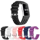 StrapsCo Perforated Silicone Watch Band Strap for Fitbit Charge 4 - Small/Large