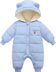 [SEAUR] Newborn Baby Cartoon Bear Snowsuit Winter Warm Jumpsuit Hoodies Romper Jumpsuit Winter Zipper Outwear Outfits