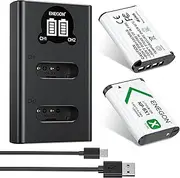 ENEGON NP-BX1 Battery (1300mAh 2-Pack) and LCD Charger Kit Compatible with Sony NP-BX1 and Sony ZV-1, Cyber-Shot DSC-RX100, DSC-RX100 II/III/M4/M5/M6/M7/Ⅳ/Ⅴ/Ⅵ/Ⅶ/VA, DSC-RX100M II, HDR-CX405