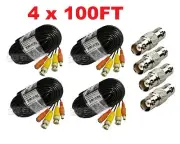 Premium Quality 4x100ft Video Power BNC Cable fit Swann CCTV Security Camera