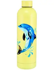 [Maxwell & Williams] Pete Cromer Ozzie Ocean Double Wall Insulated Bottle 750ml Dolphin in Yellow