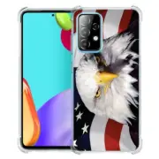 (USA Flag Eagle)ShockProof TPU phone case cover(Clear)for Samsung Galaxy A52 5G