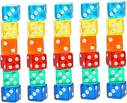 HEALSOPTHY 40pcs Transparent Acrylic Dices for Board Games Corner Dice Lightweight Party Supplies Pub for Table Games Entertainment Activities