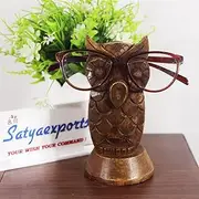 [SATYA EXPORTS] Satyaexports Handmade Wooden Owl Shaped Spectacle Specs Eyeglass Holder