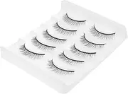 DEARMAMY 5 Pairs Women Fake Lashes Makeup False Eyelash False Eyelashes Short Eye Lash Faux Lashes Natural Wispy False Lashes Fluffy Fake Eyelashes Strips Makeup Fake Lashes Chemical Fiber