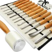 Kit Wood Carving Set Wood Carving Tools of 12 Wood Chisels with Canvas CaseSha