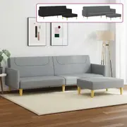 2-Seater Sofa Bed with Footstool Convertible Day Bed Couch Settee Fabric vidaXL