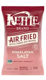 New Kettle Brand Air Fried Himalayan Salt 30% Less Fat Potato Chip 6.5oz