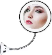 10x Magnifying LED Lighted Makeup Mirror, 7 Flexible Goose-neck, 360° Swivel