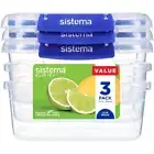 Sistema 2x3 Pack Food Storage Container Meal Prep Containers Plastic BPA Free