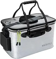 WHCDSTGJ Transparent Lid Fishing Bucket, Portable Foldable Bait Bucket with Aeration Hole, Live Fish Storage. 8 gallons
