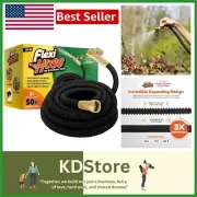 Retractable 50 ft No-Kink Garden Hose with Brass Fittings - Space-Saving Design