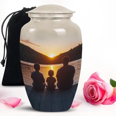 Ocean of Memories Large Cremains Urn for Adult Man & Woman Ashes (10 Inch)