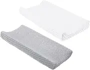 PERSELOSO 2Pcs Changing Table Pad Cover Washable Detachable Liner Covers for Diaper Changing Pad Soft Polyester Material Safe Changing Table Accessories Grey