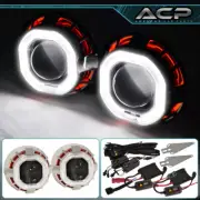For Lexus Mini Retrofit Projector Headlight 2.5" H1 CCFL Halo Ring DRL Red White (for: Fiat)