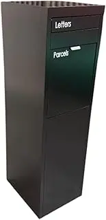 Black Mini Parcel Piller Letter Box, Mailbox 5033, Heavy Duty Package Delivery, Modern Design, Made of Stainless Steel, Easy to Maintain, Weather-Resistant, Ideal for Residential & Commercial Use