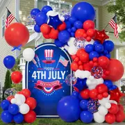 140Pcs Independence Day Balloon Garland Arch Kit Fourth Of July Birthday Party Anniversary Indoor And Outdoor Decorations