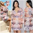NWT Guess By Marciano TECHNO LEOPARD LACE-TRIM DRESS SIZE L