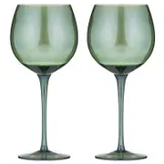 2pc Tempa Verity Gin/Tonic Drinking Crystal Glass Set - Fern
