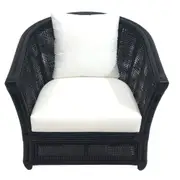 [Florabelle Living] Cayman Rattan Armchair W/ Cushions Black