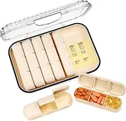 Ipetboom Mini Travel Organizer Case Portable Pill Box with Sealed Compartments for Medication Jewelry Trinkets for Travel Everyday Use