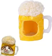 TRADERPLUS Pet Cute Hat, Beer Shaped Dog Hat for Small Puppy Party Costumes Festival Birthday
