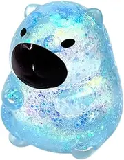 Stress Squeeze Toy, Capybara Pinching Relaxing Toy, Stress Relief Fidget Adults Pinching Squeeze Relaxation with Glittery Sequin for Home Travel