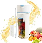 Electric Shaker Bottle - Cordless Personal Small Blender,480Ml Rechargeable with Straw Multifunctional Water Bottle for Fruit Drinks Hiking Travel Juicing Camping Home Meal Prep Trips