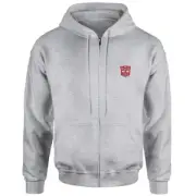 Transformers Autobot Embroidered Unisex Zipped Hoodie - Grey
