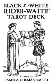 Black & White Rider-Waite Tarot Deck by Jody Boginski Barbessi Cards Book