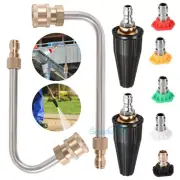 High Pressure Washer Gun Extension Wand Lance Gutter Cleaner Nozzles Kit 4000PSI