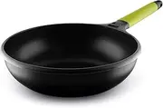 Fundix by Castey Nonstick Cast Aluminium Induction Wok with Removable Kiwi Handle